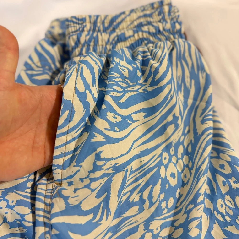 Maaji Swim Trunks Mens S Blue Abstract Animal Print Elastic Waist Board Shorts